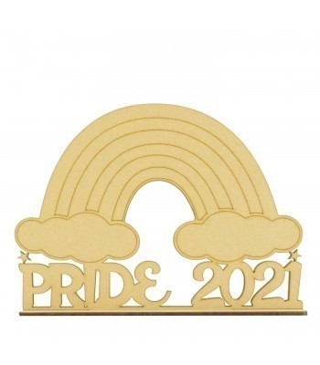 Laser Cut 3mm Personalised Year Pride Rainbow Sign On Stand
